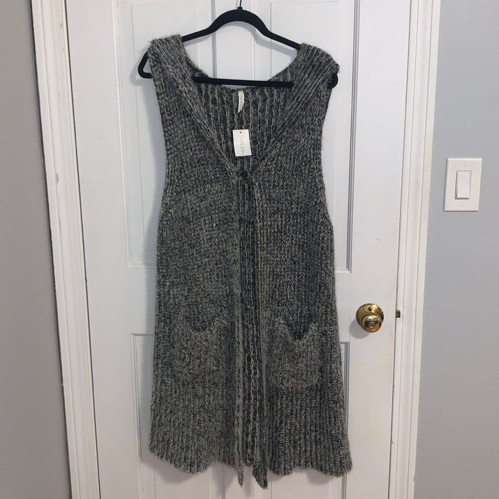 Mia + Tess hooded knit vest